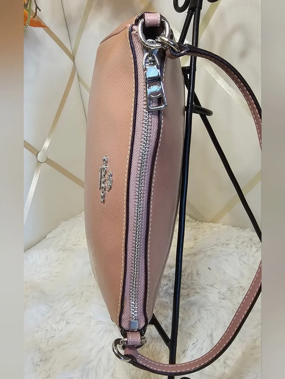 Coach Patent Leather Top Handle Pouch Crossbody Bag